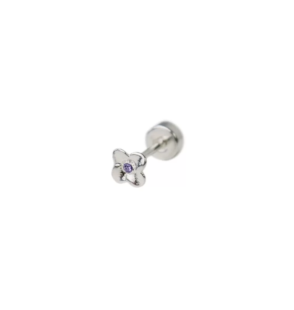 Örhängen*WOS Blue Flower Single Stud Silver