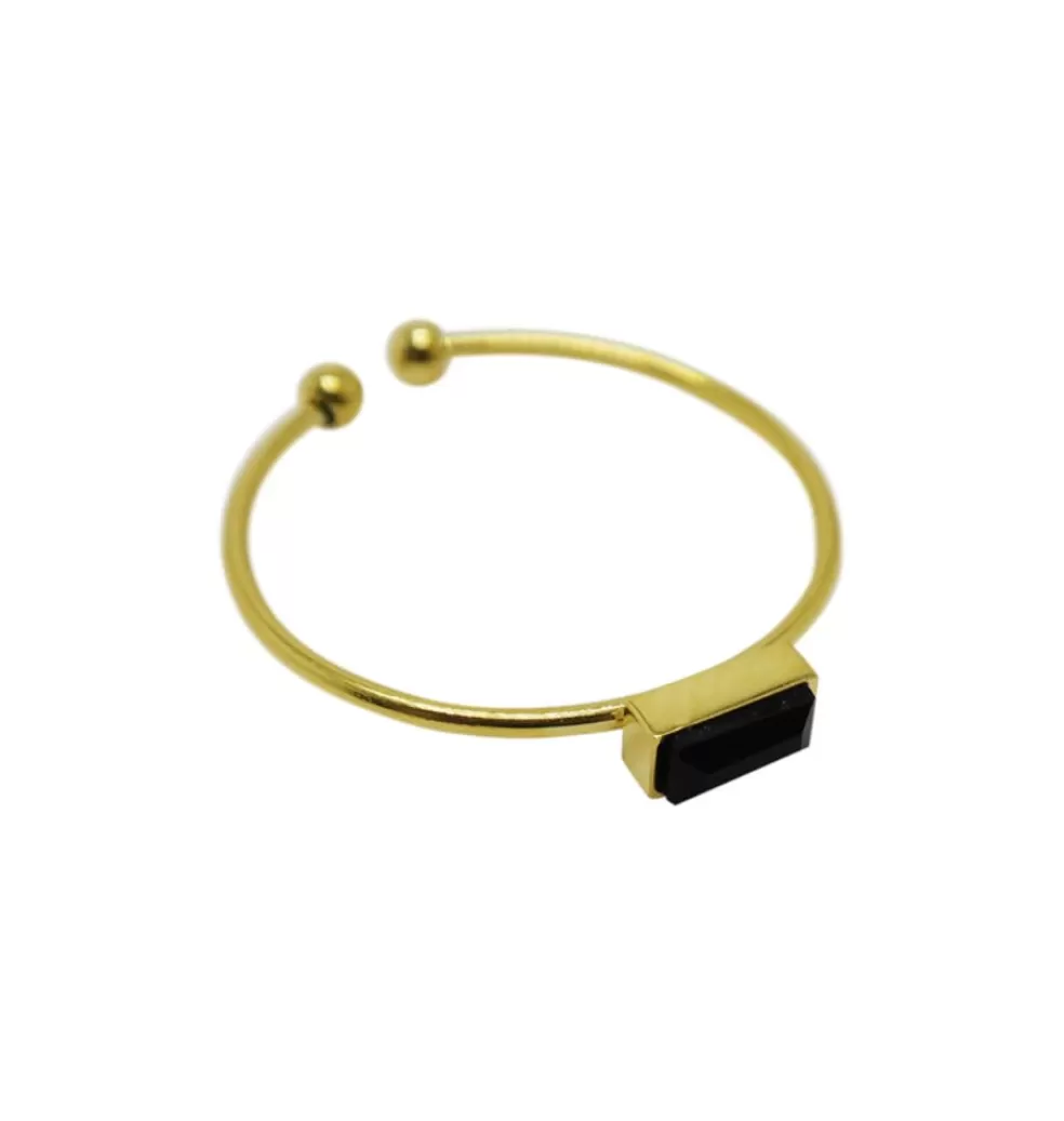 Ringar*WOS UP Cut Ring Black Ring Guld