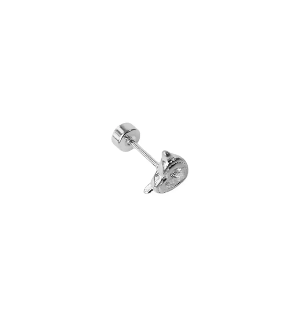 Örhängen*WOS Devil Heart Clear Single Stud Silver