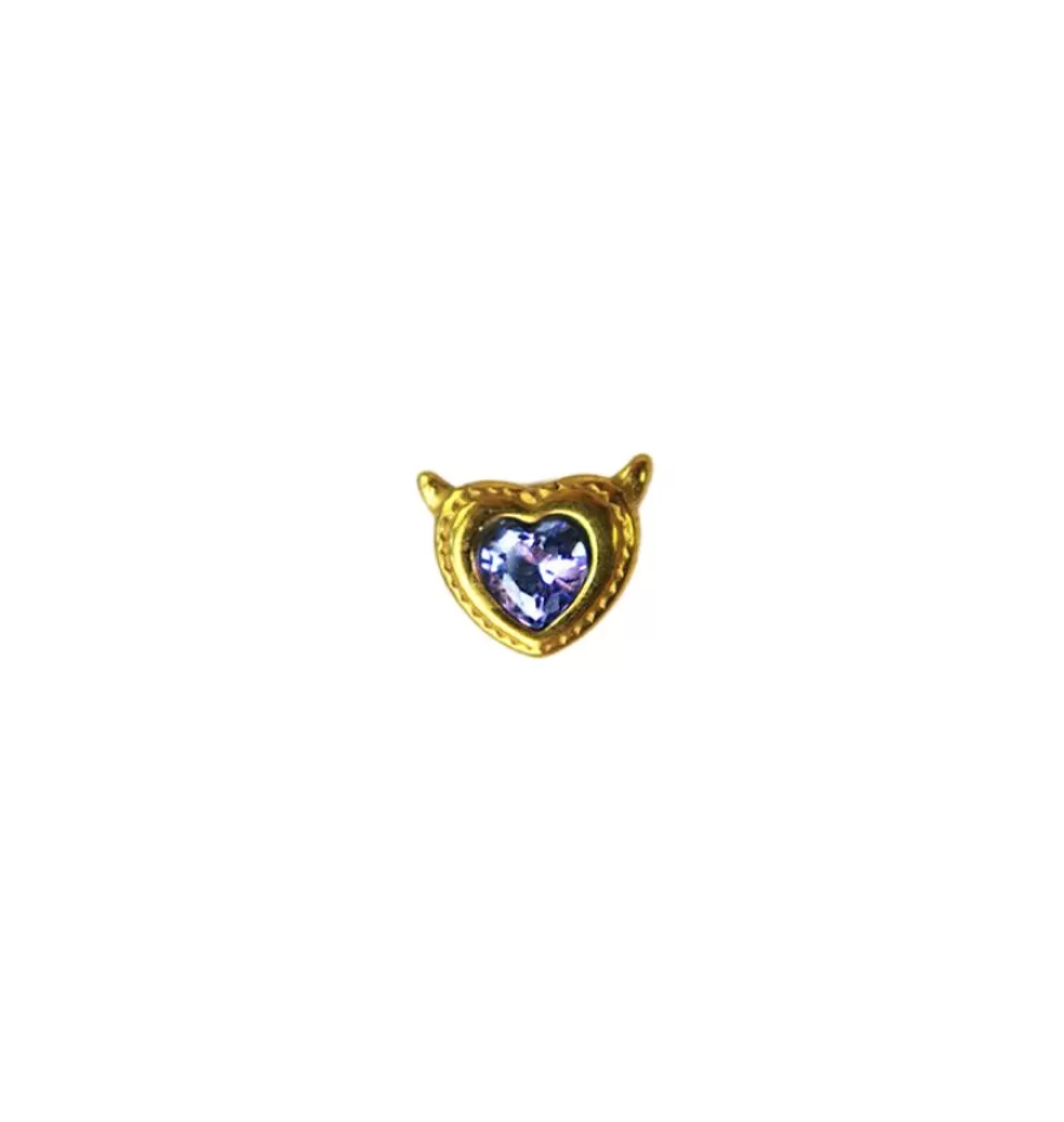 Örhängen*WOS Devil Heart Single Stud Gold