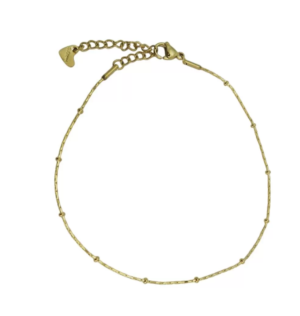 Fotlänkar*WOS UP Dots Foot Chain Gold