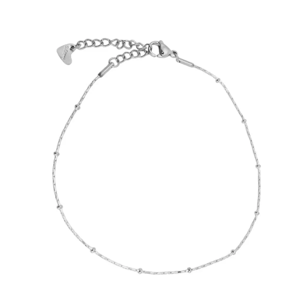 Fotlänkar*WOS UP Dots Foot Chain Silver