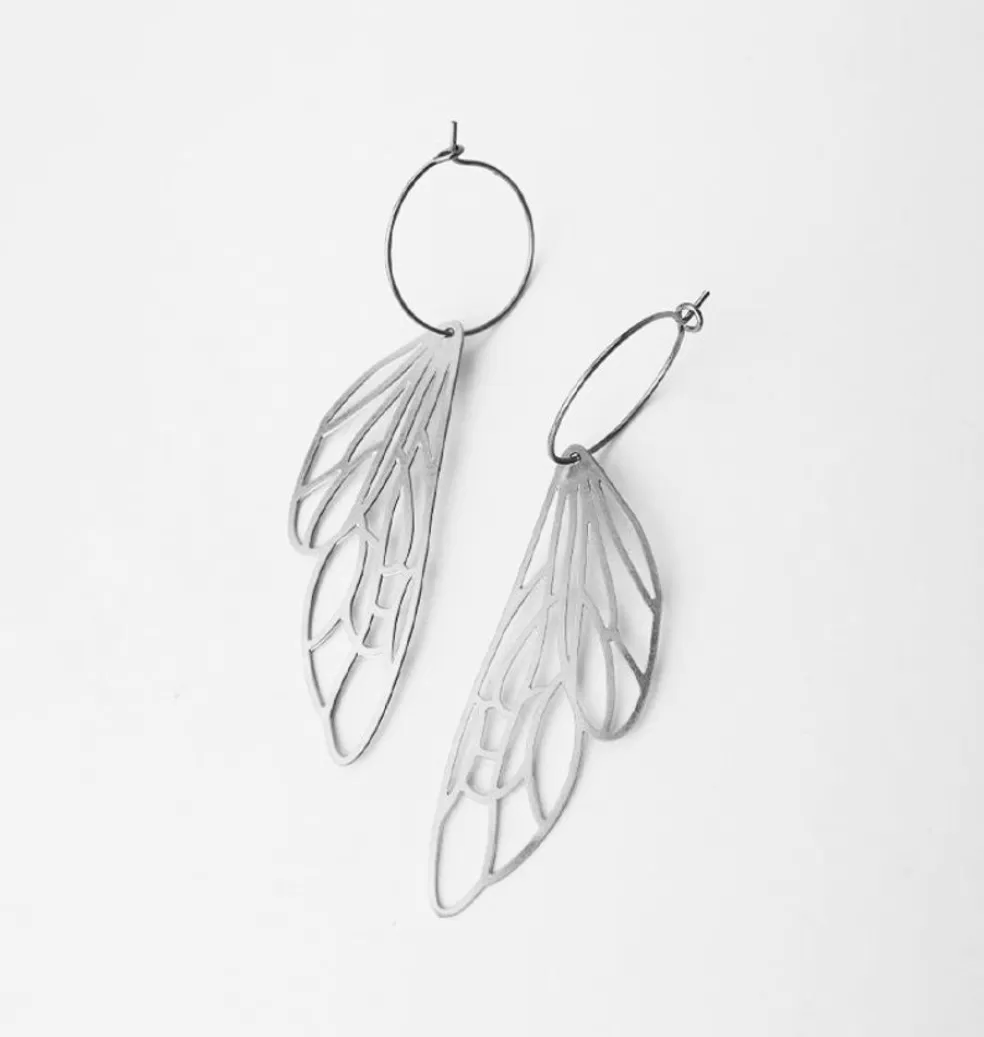 Örhängen*AngelPearls Dragonfly Wings Earrings Silver