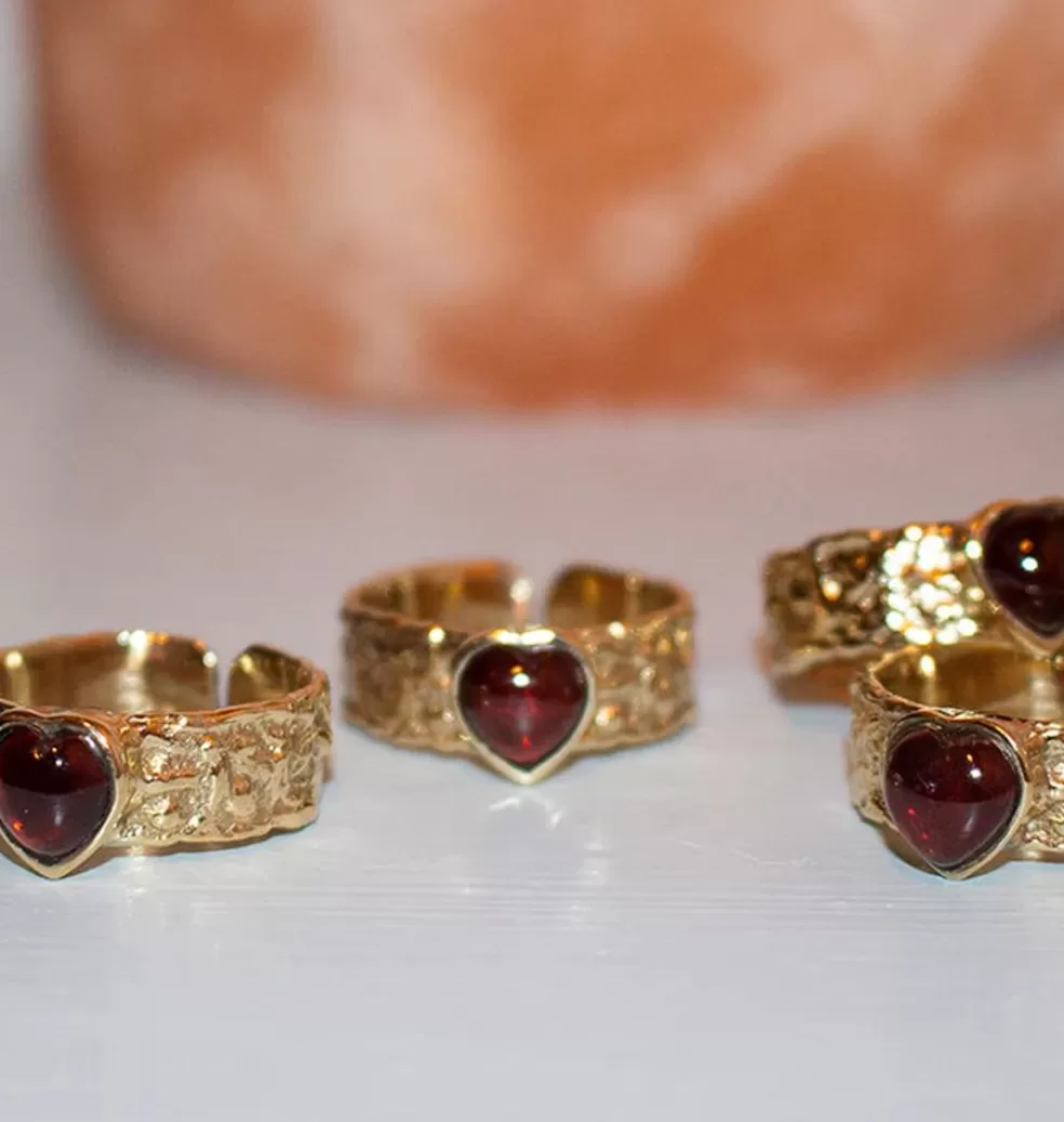 Ringar*Bedazzled Mini Rio Garnet Brass