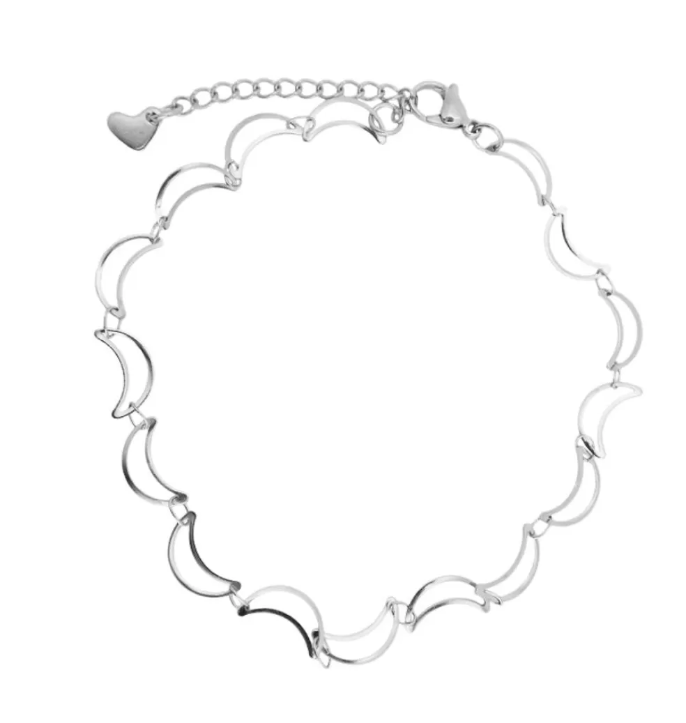 Fotlänkar*WOS UP Moon Foot Chain Silver