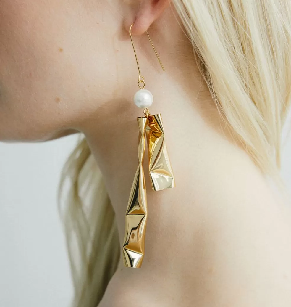 Örhängen*WOS UP Pipe Earrings Gold