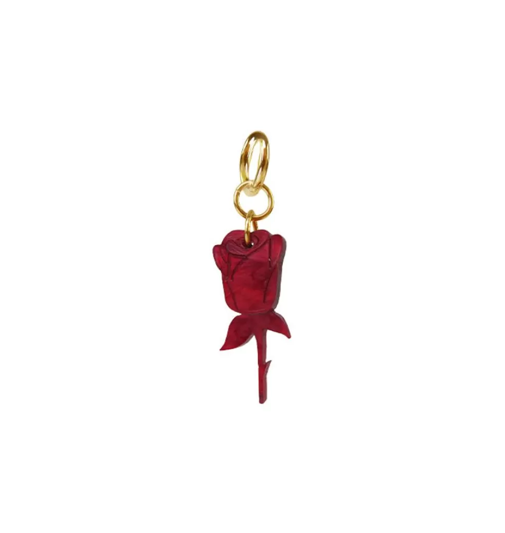 Örhängen*WOS Red Rose Single Earring Gold