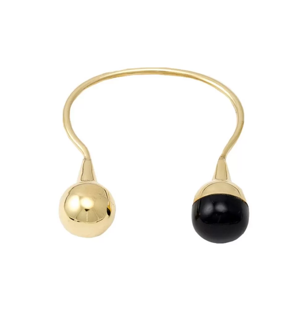 Armband*Sjösten Sweden Twin Bangle • Brass And Onyx