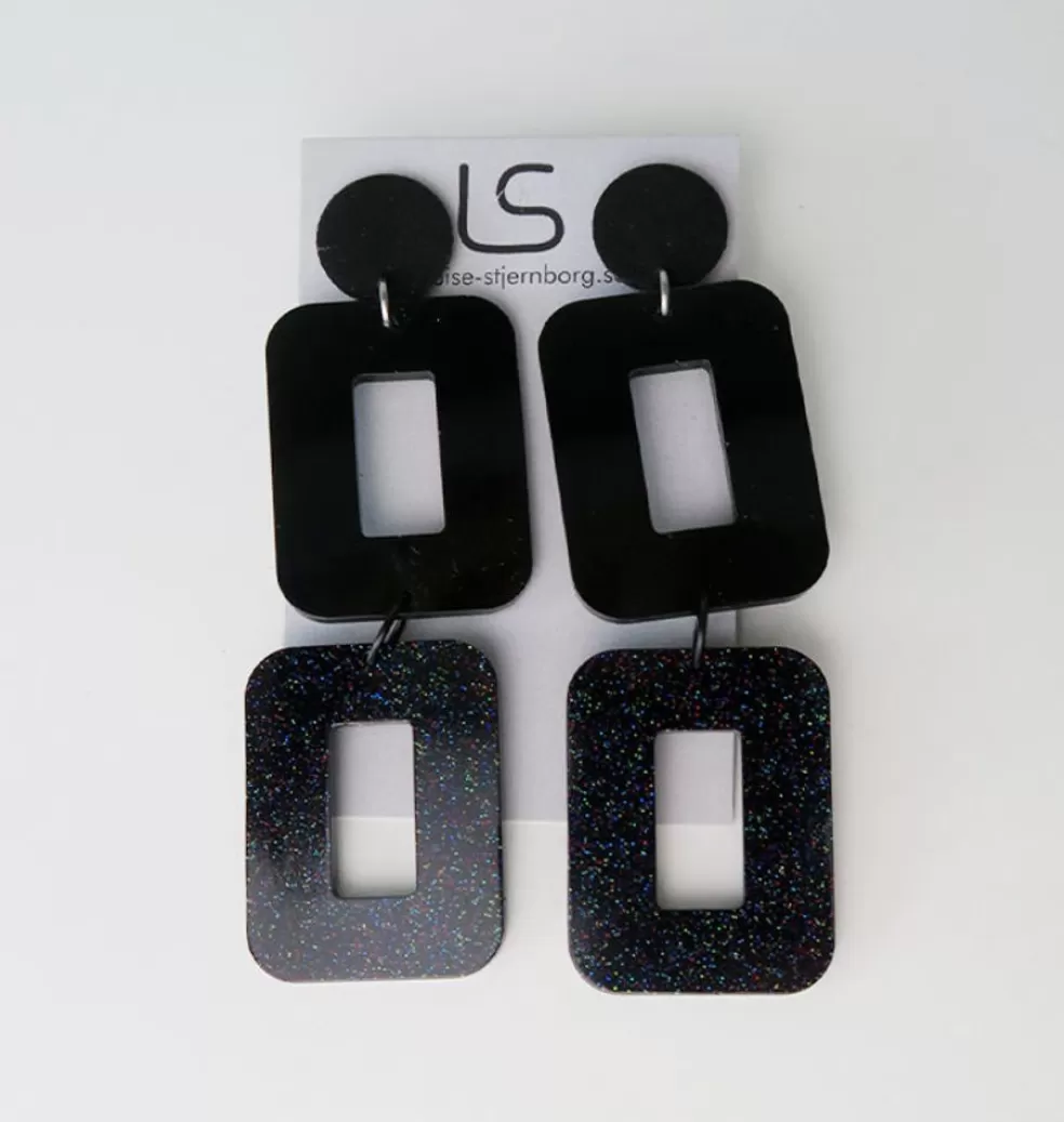 Örhängen*Louise Stjernborg Watercolor Earrings Square Black