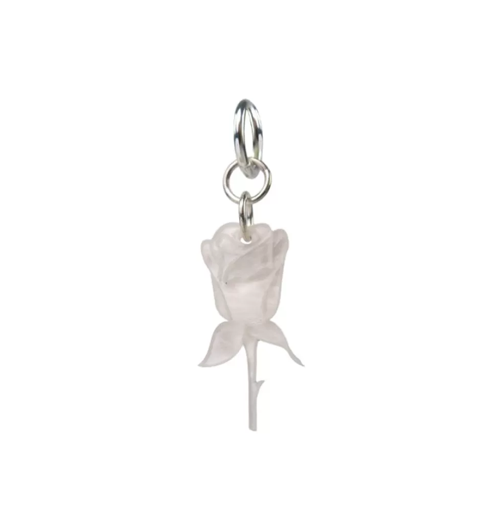 Örhängen*WOS White Rose Single Earring Silver